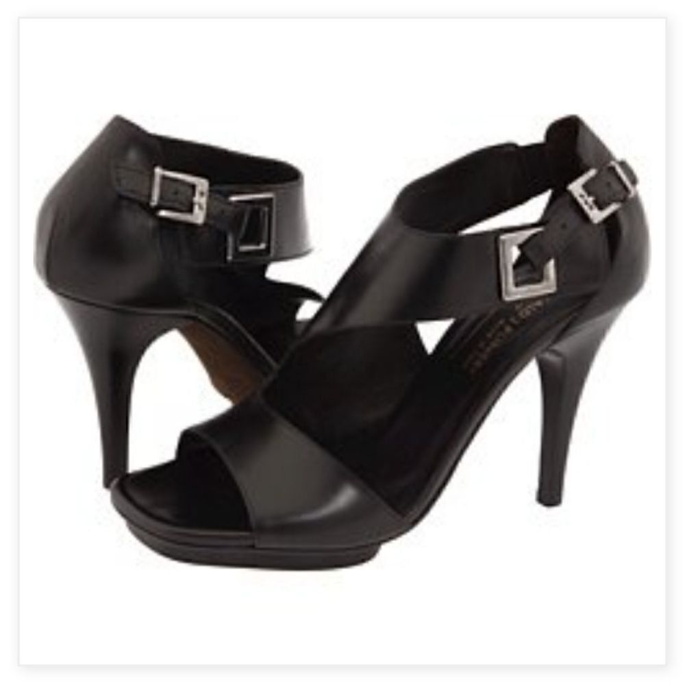 DONALD J PLINER Black Sandals Heels - Size 7‎